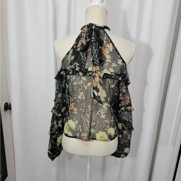 Forever 21 cold shoulder floral blouse - Picture 3 of 8